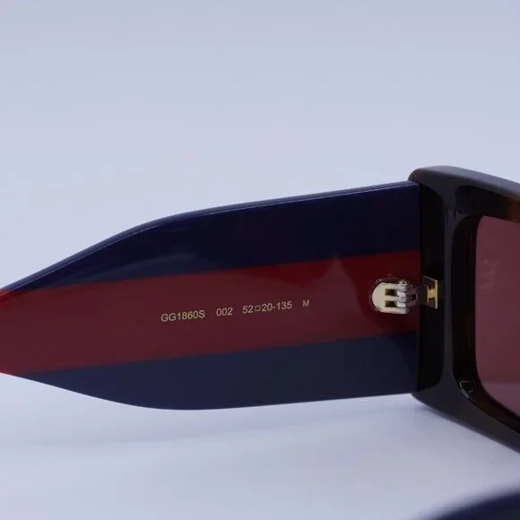 ?️ New Gucci GG1860S 002 Sunglasses - Havana/Blue/Red Frame display picture 3